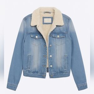 Ashley Vintage Charm Sherpa-Lined Denim Jacket – Size M